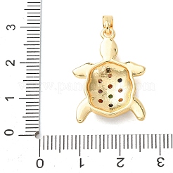 Pendenti in zirconi cubici colorati in micro pavè di ottone&nbsp;KK-C264-11A-G
