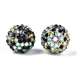 Perline rotonde in resina con strass a tema Halloween&nbsp;OACR-T028-66E