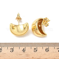 Boucles d'oreilles à tige en laiton lune&nbsp;EJEW-F389-12G