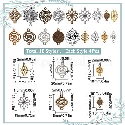 Fascini del connettore della lega di stile tibetano di 72pcs 18 stili&nbsp;FIND-SC0003-34