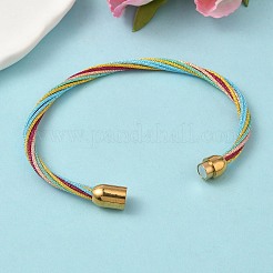 Armbänder aus Edelstahl 304 mit Polyester-Metallkordel für Damen&nbsp;BJEW-Z145-01G-33