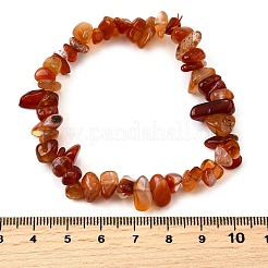 Braccialetti elastici in perle di corniola naturale per uomo e donna&nbsp;BJEW-C105-01B