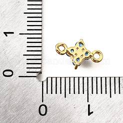 Eslabones de circonita cúbica azul pavimentada micro de latón&nbsp;KK-D356-06B-G