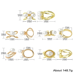 10 pièce en alliage de 5 styles avec anneau de boucle d'écharpe en plastique&nbsp;AJEW-CJ0001-35