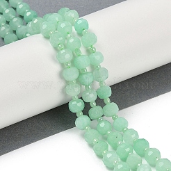 Naturels teints en blanc perles de jade brins&nbsp;G-H057-A22-11