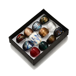 Mischhandgedrehten lampwork Breitbandringe&nbsp;RJEW-X0005-B