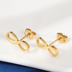 Pendientes de botón de acero inoxidable 304&nbsp;EJEW-Z089-40G