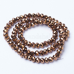 Chapelets de perles en verre transparent électrolytique&nbsp;EGLA-A034-T2mm-UA04