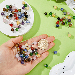 Pendenti con pietre preziose naturali 100 pz 10 colori&nbsp;PALLOY-FH00207