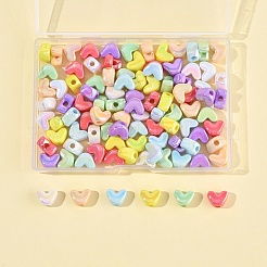 98 pièce de perles acryliques opaques à placage UV de 7 couleurs&nbsp;MACR-FS0002-16