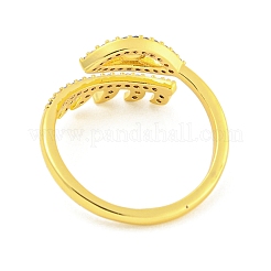Offener Manschettenring aus 304er Edelstahl mit Zirkonia&nbsp;RJEW-S406-03G-02