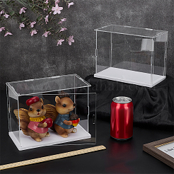 Vitrinen für Minifiguren aus Kunststoff mit weißen Sockeln&nbsp;ODIS-WH0043-151A