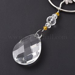 Grandi decorazioni pendenti con perline acriliche a goccia&nbsp;HJEW-D029-01P-F