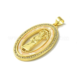 Goldenen Messing Mikro ebnen Zirkonia Anhänger&nbsp;KK-H472-14G-10