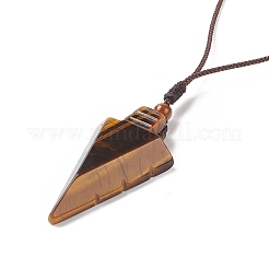 Collana con pendente a forma di freccia in occhio di tigre naturale&nbsp;NJEW-C031-02I
