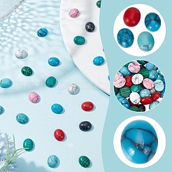 80 Stück 10 Stile natürlicher Howlith & synthetischer Türkis & synthetischer Malachit Cabochons&nbsp;G-AR0006-05