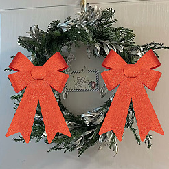 Lazo navideño de PVC con brillantina&nbsp;AJEW-SP0003-72C-01