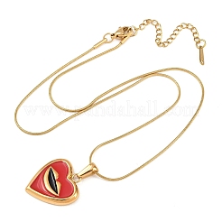 Colliers pendentifs en acier inoxydable 304 émaillé rouge en forme de cœur avec lèvres&nbsp;NJEW-H088-03G