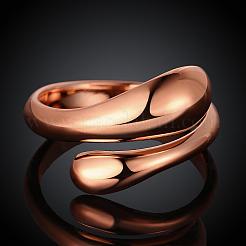 Echte rosévergoldete verstellbare Messing-Fingerringe für Frauen&nbsp;RJEW-BB07574-B