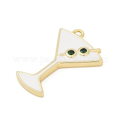 Micro pavé de zircone cubique en laiton avec pendentifs en émail&nbsp;KK-G526-19G-01