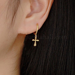 Boucles d'oreilles croix argentées S925 tendance&nbsp;BO1678-1