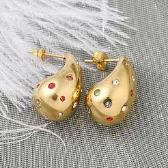 Pendientes de lágrima de acero inoxidable 304&nbsp;EJEW-B108-05G-B