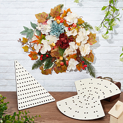 4 Stück Holzkranzbretter im 4-Stil&nbsp;DIY-WH0504-132