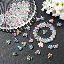 100 perline acriliche trasparenti con placcatura UV in 5 colori&nbsp;MACR-YW0004-89