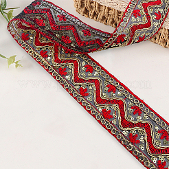 10 Yards Polyester-Stickerei-Spitzenband mit Pailletten&nbsp;PW-WG94215-01