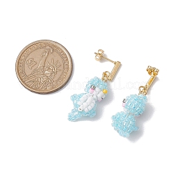 Clous d'oreilles en verre&nbsp;EJEW-MZ00257-02