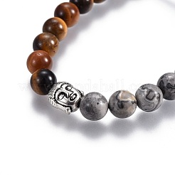 Braccialetti di perline intrecciati in pietra mista naturale&nbsp;BJEW-JB04128
