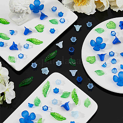 Kits de pendentifs et perles en acrylique transparent en forme de feuilles et de fleurs&nbsp;MACR-FH0001-25