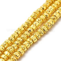 Fili di perle di roccia lavica naturale elettrodeposta&nbsp;G-G984-14