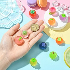 10 Stück 10 Stile Obst transparente Harz Cabochons&nbsp;RESI-CJ0004-83