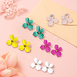 Blumenlegierungs-Ohrstecker&nbsp;EJEW-HY0001-09