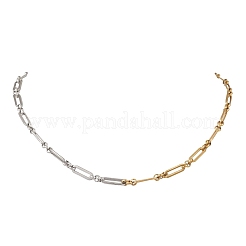 Colliers chaîne Figaro bicolores en acier inoxydable 304 de 5 mm pour femmes&nbsp;NJEW-JN05966