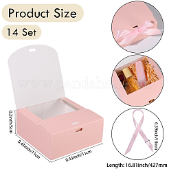 Faltbare Geschenkschachteln aus Papier mit Schleife&nbsp;CON-WH20001-11A-03