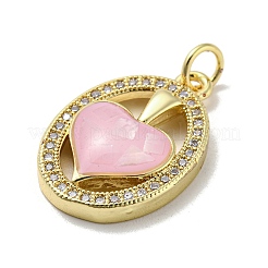 Pendentifs avec zircon cubiques à micro-pavés en laiton&nbsp;KK-H457-01G-03