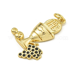 Colgantes de esmalte de latón chapado en rack&nbsp;KK-U029-14G