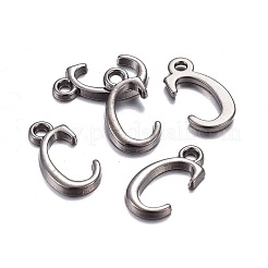 Pendentifs de lettre plaqué de gunmetal en alliage&nbsp;PALLOY-P097-03-C