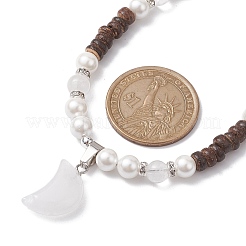 Collane con ciondolo in cristallo di quarzo lunare per donna&nbsp;NJEW-JN04664-01