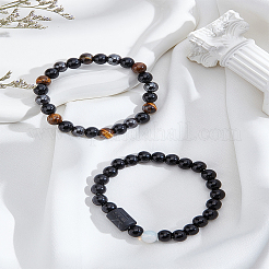 Bracelets extensibles naturels de pierres précieuses mélangées&nbsp;BJEW-LP0001-25K