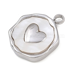 Natürliche weiße Muschel Anhänger&nbsp;STAS-D385-01C-P