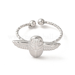 Anlaufgeschützte offene Manschettenringe aus 304er Edelstahl mit Eulenmotiv für Damen&nbsp;X-RJEW-H136-01P
