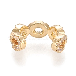 Orecchini a polsino in zircone chiaro con micro pavè di ottone&nbsp;X-EJEW-M195-09G