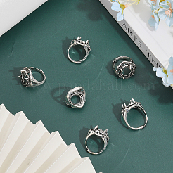6 Stück verstellbare Fingerring-Beschläge aus Legierung&nbsp;FIND-CA0007-36