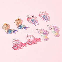 8 pièces 4 styles pendentifs en résine transparente sur le thème de l'océan&nbsp;CRES-FS0001-17