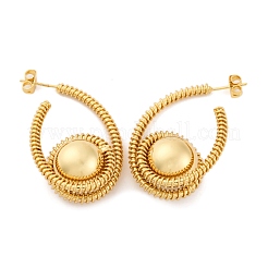 Orecchini a spirale con perno in ottone rotondo&nbsp;EJEW-R025-04G