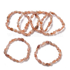 Stretch-Armbänder aus natürlichen Sonnensteinperlen für Damen&nbsp;BJEW-Z158-02C-01