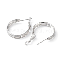 Rhodinierte Creolen aus 925 Sterlingsilber&nbsp;EJEW-K258-13P